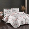 Lenjerie pat dublu bumbac 100% ranforce Karen Berry cu flori