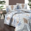 Lenjerie pat dublu bumbac 100% ranforce Lara Blue cu design baroc