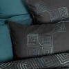 Lenjerie pat dublu Cotton Box Noche Petrol din bumbac 100% ranforce cu model geometric modern