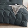 Lenjerie pat dublu creponata, negru, policoton, set 6 piese