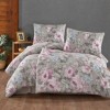 Lenjerie pat dublu Davida Gri bumbac ranforce floral pastelat First Choice