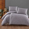 lenjerie pat dublu Eldon Grey bumbac ranforce model geometric triunghiuri roz pe fundal gri First Choice