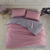 Lenjerie de pat Nazenin Home din bumbac 100% ranforce, design roz și gri deschis