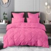 lenjerie de pat din finet roz siclam cu pliuri decorative, 6 piese