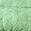 Llenjerie de pat din finet verde menta cu pliuri decorative, 6 piese