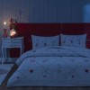 Lenjerie pat dublu fosforescenta cu inimioare TAC Amoura glow in the dark