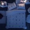 Lenjerie pat dublu fosforescenta cu inimioare TAC Amoura glow in the dark
