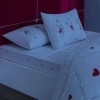 Lenjerie pat dublu fosforescenta cu inimioare TAC Amoura glow in the dark