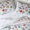 Lenjerie de pat din bumbac 100% ranforce, fosforescenta, model Charm cu motive de Craciun - globuri, steluțe și crenguțe de ilex