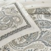 Lenjerie pat dublu TAC Ivory Mako-Satin din bumbac satinat 220 TC cu model paisley ivoire gri si albastru-gri