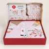 lenjerie pat dublu Lilura Roz cu flori Cotton Box