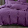 Lenjerie pat dublu mov, model baroque, jacquard, policoton, 6 piese, cearsaf elastic, fete de perna si cearsaf uni