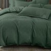 Lenjerie pat dublu turcoaz cu tesatura jacquard si cearceaf uni, set 6 piese din policoton