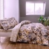 Lenjerie pat dublu satin Tac Delux Digital Avalon cu flori pictate