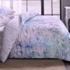 Lenjerie pat dublu satin Tac Delux Digital Avalon cu imprimeu abstract acvatic