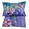 Lenjerie pat satin Tac Digital Dafne mov cu flori 200x220