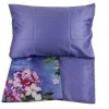 Lenjerie pat satin Tac Digital Dafne mov cu flori 200x220