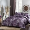 Lenjerie pat dublu satin 6 piese Digital Boeme Mor, King Size, Linens