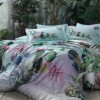 Lenjerie de pat dublu din satin cu imprimeu digital cactus, 6 piese