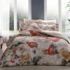 Lenjerie pat dublu satin 6 piese TAC DELUX Digital Charlene Bej Floral artistic