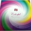 Lenjerie de pat albă Gileza din satin de bumbac cu flori violet și mov și frunze verzi, set elegant TAC