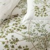 Lenjerie pat dublu satin 6 piese TAC DELUX Digital Windsor model floral verde elegant