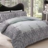 Lenjerie de pat paisley albastru și gri din bumbac satinat TAC, model Zafirah, set complet