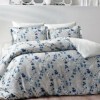 Lenjerie de pat TAC Deana bumbac satinat, imprimeu digital floral albastru și alb, 6 piese ​