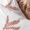 Lenjerie de pat CottonBox Elite Ecru, design floral digital crem și portocaliu, bumbac 100% satinat mercerizat
