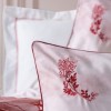 Lenjerie de pat CottonBox Gules Red, design floral digital alb și roșu, bumbac 100% satinat mercerizat