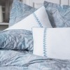 Lenjerie de pat CottonBox Stilla Blue, design abstract albastru și gri, bumbac 100% satinat mercerizat