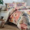 lenjerie pat dublu bumbac satinat TAC Aurea imprimeu floral pastel digital