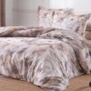 lenjerie pat dublu bumbac satinat TAC Griffin imprimeu abstract bej elegant