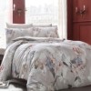 Lenjerie de pat Lyric cu imprimeu digital cu flori pastelate, din bumbac satinat 100%, set de 6 piese