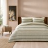 Lenjerie pat dublu TAC Mako Satin Moonlit bumbac satinat model geometric crem bej maro negru