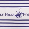 Lenjerie de pat Beverly Hills Polo Club din bumbac 100% ranforce cu dungi albastre și albe și fețe de pernă cu logo.