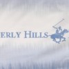 Lenjerie de pat BHPC-030 din bumbac 100% ranforce, design albastru, alb și gri, cu logo Beverly Hills Polo Club și detalii geometrice elegante.