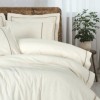 Lenjerie de pat din in si bumbac Banded Maro - Cotton Box, 6 piese, bej cu insertii maro
