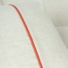 Lenjerie de pat din in si bumbac Banded Orange - Cotton Box, 6 piese, culoare bej cu bordura portocalie