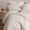 Lenjerie de pat din in si bumbac Esmira Bej - Cotton Box, 6 piese, cu broderie florala si fundite decorative