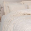 Lenjerie de pat din in si bumbac Kivora Bej - Cotton Box, 6 piese, cu broderie vegetala si fundite decorative