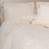 Lenjerie de pat din in si bumbac Kivora Bej - Cotton Box, 6 piese, cu broderie vegetala si fundite decorative
