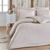 Lenjerie de pat din satin bumbac piatră model Damasc