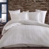Lenjerie de pat din satin bumbac crem model Ekose