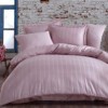Lenjerie de pat din satin bumbac roz pudră model Ekose