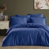 Lenjerie de pat albastru regal, jacquard, 100% bumbac satinat, set 6 piese.