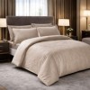 Lenjerie de pat Jacquard Nodus vizon bumbac satinat, motive complexe jacquard, 6 piese ​