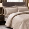 Lenjerie de pat Jacquard Nodus vizon bumbac satinat, motive complexe jacquard, 6 piese ​