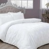 Lenjerie de pat Diana din satin alb cu design jacquard sofisticat, set Tac