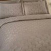 Lenjerie de pat Jacquard satin de lux modelul Cross gri antracit, din bumbac satinat 100%, set de 6 piese